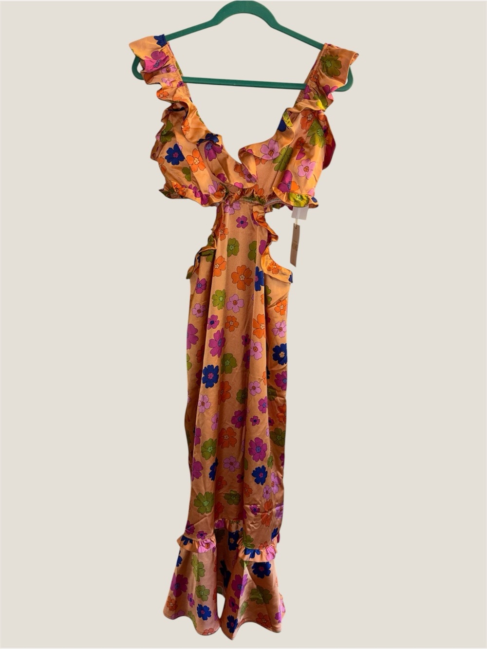 Show Me Your Mimi Poppin Poppy Orange Lane Floral Midi Dress - Picture 10 of 10